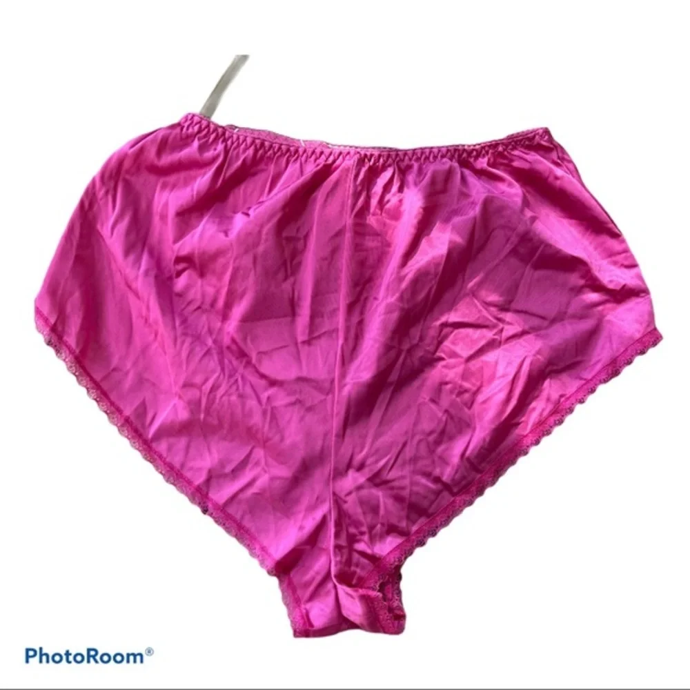 vintage granny panties NWT pink nylon lace S
